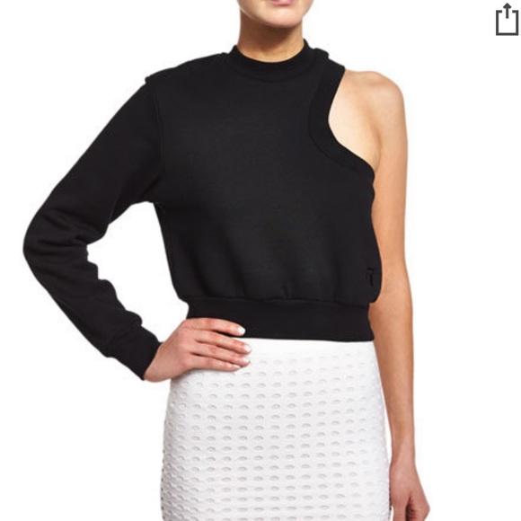 Alexander Wang Tops - Alexander Wang one sleeve sweatshirt black SzM néw